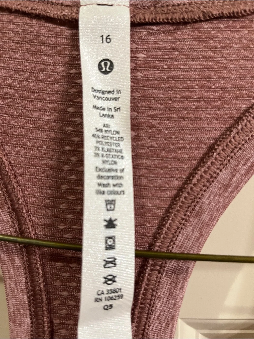 lululemon athletica Heathered Mauve Racerback Tank